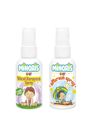 (MNZ-Baby Aftersun و Body Protector Spray) مجموعة صيفية مزدوجة - Minoris