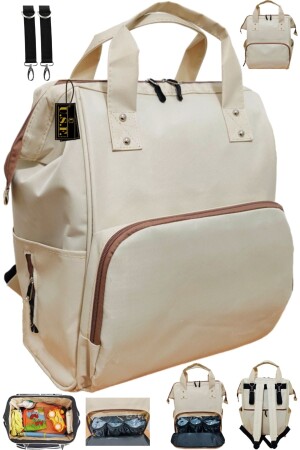 MNZ-Baby Care Bag منظمة وظيفية أم رعاية الطفل حقيبة ظهر كريم 38BCKPVB - USF