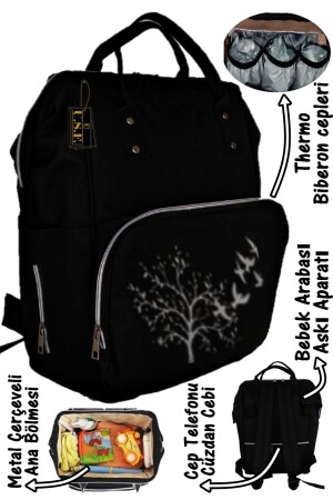 حقيبة الظهر لتمويل الأطفال من نوع MNZ-Baby Care Bag فاخرة حقيبة الظهر لرعاية الأطفال من نوع الأم (BIRD) BLACK 38BCKPVB - USF