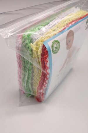 MNZ-Baby Newborn Double Layer Soft Cotton Embroidered عشرة مرات مسح الفم متعدد الأغراض 22x22cm Eke Pure 13173 - Peki