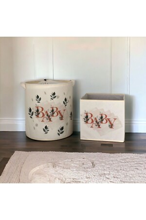 MNZ-Baby Text طباعة سلنڈر فم سلة سحب السلاسل والصندوق بدون غطاء - Prendi Home