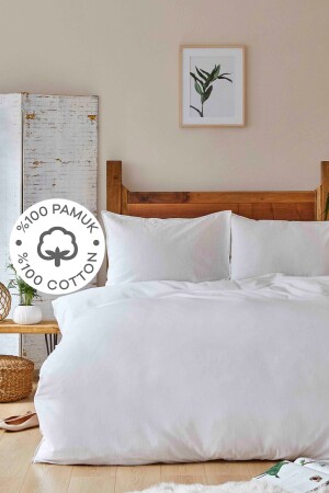 (MNZ-Back to Nature) أبيض 100% قطن غطاء غطاء مزدوج 200 مجموعة 18. 01. 0246 - Karaca Home