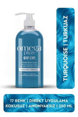 MNZ-Bad Girl TURQUOISE رنگی الشعر خالية من الأمونيا 250ML - Omega Plus