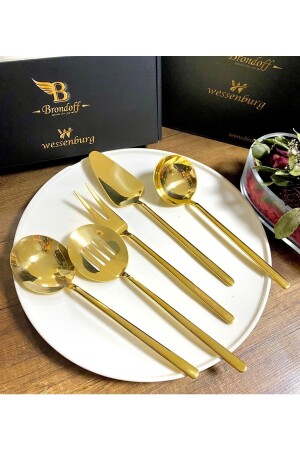 MNZ-Bahama 24 كيراط ذهبية مطلي 5 قطع صوص خدمة مجموعة CMDBPAK058 - BRONDOFF