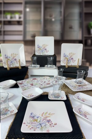 مجموعة من طعام الإفطار من سلسلة MNZ-Bahar 23 قطعة لـ 6 أشخاص BHRKT001 - Keramika