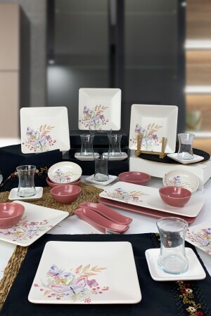 MNZ-Bahar Kelebek 29 قطعة إعداد الإفطار لـ 6 أشخاص BGK001 - Keramika