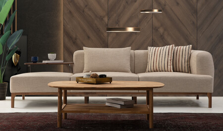 أريكة كريم MNZ-Balat - مع طاولة القهوة - Cadde Yıldız