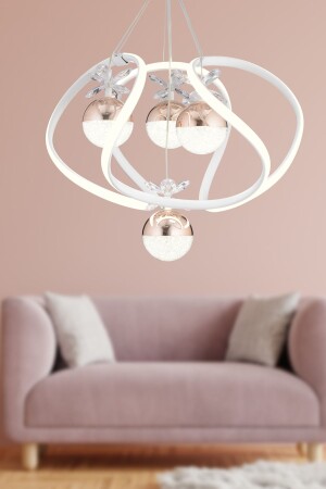 MNZ-Balca 4-piece White Copper 3 Color 50 وات LED غرفة المعيشة الحديثة، القاعة، القاعة LED شمعة 4044-04-WH-CU - Apliqa