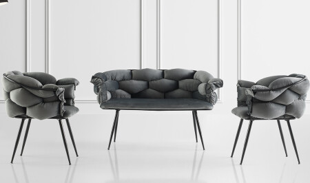 مقعد الشاي من قِبل (MNZ-Balloon Gray Tea Set) - Cadde Yıldız