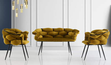 MNZ-Balloon Green Tea Set كرسي الجدران V2 - Cadde Yıldız