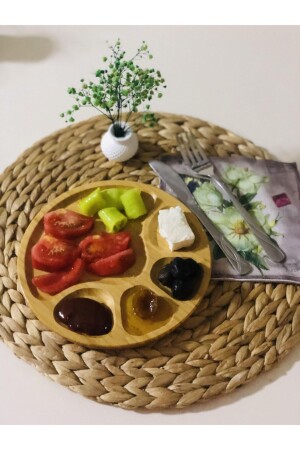 MNZ-Bamboo 5 فطور ووجبات خفيفة وجبات الفاكهة ووعاء العرض DEN98 - Genel Markalar