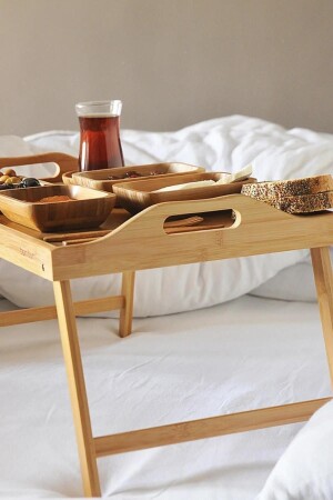 MNZ-Bamboo Footed Presentation Breakfast Serving Tray 50x30cm عند 5030 72 - Cagla Homes