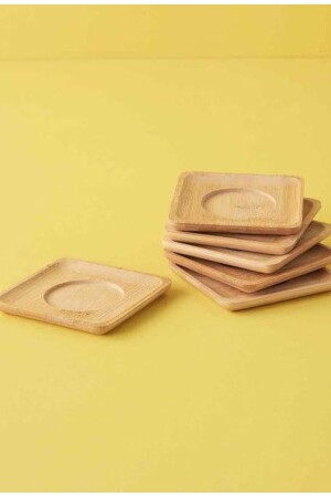 MNZ-Bamboo Lux 6 قطع مربع لوحة الشاي 10,5 سم BLSTBK02 - BALSA