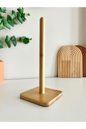 MNZ-Bamboo Paper Towel Holder - مساحة حامل المطبخ - Mottogo