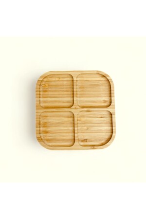 MNZ-Bamboo Square 4-قسم 20 سم لخدمة وجبة خفيفة - Elzey Home