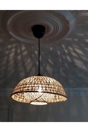 MNZ-Bamboo Wicker Rattan Chandelier تصميم خاص الشنابل 33x18 سم حامل مصباح مشترك MELEK13 - AFRALYAHOME