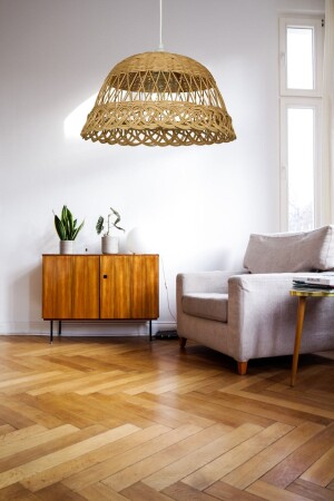 MNZ-Bamboo، Wicker، Rattan Pendant Lamp Chandelier 35 سم إلى 456 ديفري - Turkish Rattan
