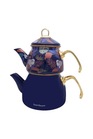 MNZ-Bambum Summer - Teapot Set البحرية الأزرق نمط 8863 - Taşev