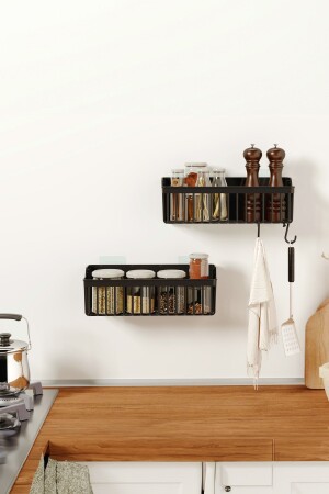 MNZ-BANYOR الملصق داخل الخزانة منظمة - 2 قطعة مطبخ منتظم رف الحمام الحمام - بلاستيكي - Ata Home