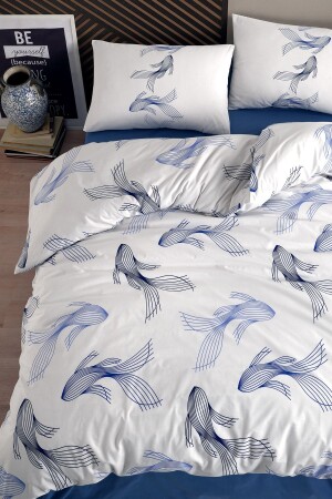 MNZ-Barbella Blue 100% القطن Ranforce غطاء غطاء مزدوج 200x220 CTNTBAMA20 - Cote Blanc