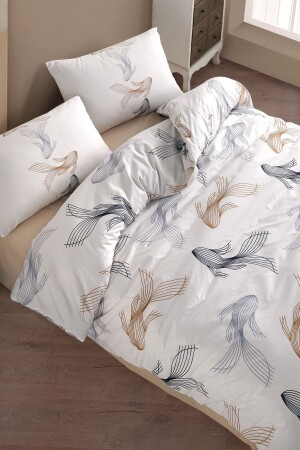 MNZ-Barbella Brown 100% Cotton Ranforce غطاء غطاء مزدوج 200x220 CTNTBAKA20 - Cote Blanc