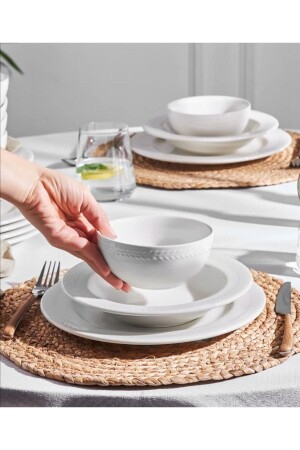 (MNZ-Başak) 18 قطعة عشاء البورتسلانة مجموعة لـ 6 أشخاص 8683650086345 - Karaca