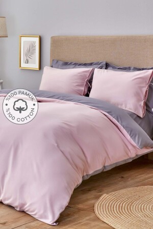 (MNZ-Basic Dusty Rose) رمادي مظلم مزدوج الجانب واحد غطاء غطاء 200 - Karaca Home