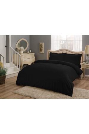 MNZ-Basic Satin Double Duvet Cover Set أسود 60179214 - Taç