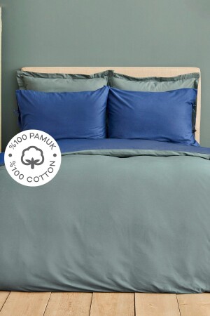 MNZ-Basis Navy Blue Petrol 100% Cotton Double Sideed Double Duvet Cover Set 200 18. 01. 0694 - Karaca Home