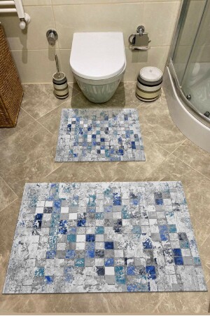 مجموعة حمام MNZ-Bath Mat Set 2 مع قاعدة غير زلقة 1014 - SÜNGERSAN