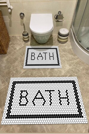 مجموعة حمام MNZ-Bath Mat Set 2 مع قاعدة غير زلقة btset1012 - SÜNGERSAN