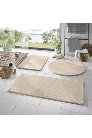 MNZ-Bath Mat Triple Set Mink 5 ألوان بلوش قاعدة غير زلقة قابل للغسيل Y3BH4 - Regnum Halı