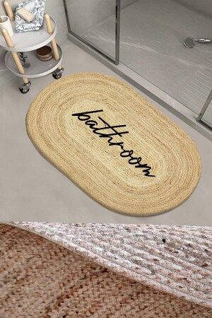 MNZ-Bath مكتوبة نمط حبل Wicker جوت خياطة حمام طلاء حمام حمام حمام حمام حمام حمام - 3D ELSE HALI