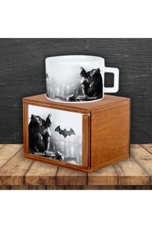 MNZ-Batman Black Knight تصميم خشبية الطبيعية كأس الصندوق HKFİN0081 - HediyeKanalı