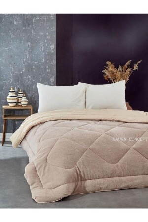 MNZ-Battal Lux Brown Welsoft Quilt مزدوجة الجانب 220x240 (ألوانها الستة مختلفة) - Adelya