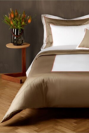 MNZ-Battal Size Light Brown Corner و Orange Bieli القطن الساتين غطاء غطاء الباطل - METİNEV