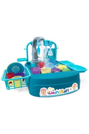 MNZ-Battery Operated Kitchen Sink Turquoise 168 أ-19 ب - Genel Markalar