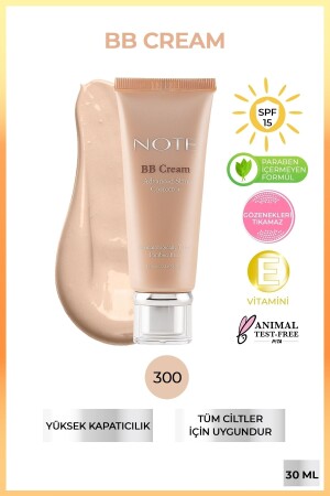 كريم MNZ-Bb 300 خفيف بيج كيسلر طبيعي مع تأثير رطوبات SPF 15 Bb كريم - Note Cosmetics