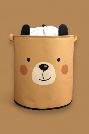 دبابة من طراز MNZ-Bear تصميمات السلك الصفراء غرفة الأطفال منظمة التخزين الصندوق لعبة السلة القذرة 37x40 - Prendi Home