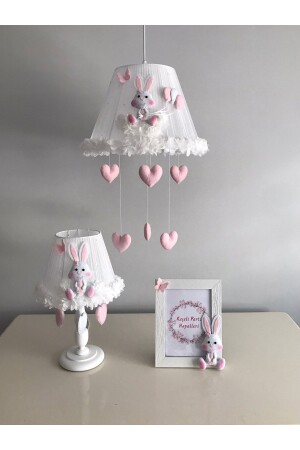 غرفة الأطفال من قِبل (MNZ-Bebe Kids Room) شمعيات وبرامج الأرنب الخفيفة الوردية البيضاء مجموعة TYC00683135652 - Keçeli parti hayalleri