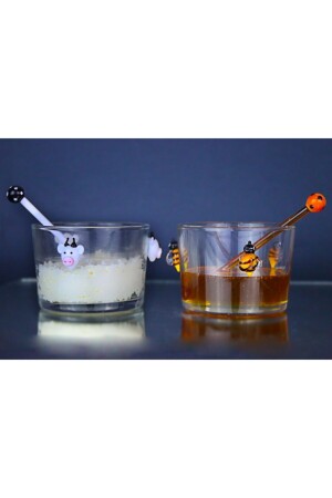 (MNZ-Bee & Cow) شكل عسل كريم 2 قطع كأس جزيرة738 - ADAMODART