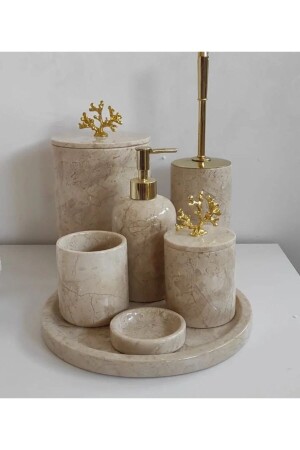 مجموعة حمام من الرخام المرمري MNZ-Beige 7 Li TX09A2045A1897 - SARITAŞ