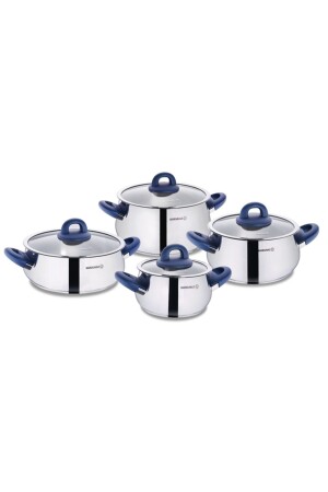 MNZ-Bella Azura 8 قطع أدوات الطهي مجموعة A1848-2 - KORKMAZ