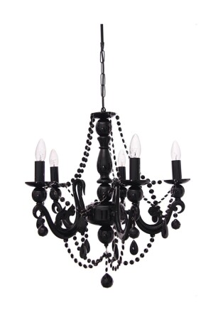 MNZ-Bella Retro 5-piece Black Crystal Stone Chandelier 3340-25-05 - Umur Aydınlatma