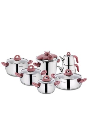 MNZ-Bella Rosegold 14 قطعة مجموعة Hyper Set A1756-1 KOR-000014 - KORKMAZ