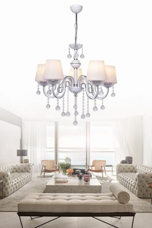 MNZ-Berfin 5-piece White Chrome خاصة صلبة صبغة ثابتة لاستينبيل حجر شمعة G-737-K5 - Trendylight
