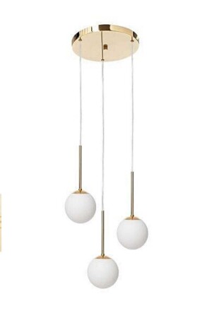 MNZ-Beril 3 قطع ذهبية شمعة حديثة (زجاج أبيض) BRL-GOLD-03 - BSA LIGHTING