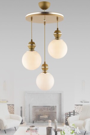 MNZ-Berru 3 قطع صالونة قديمة كروم زرقاء عالم جديد زجاجي الشنارة 2014 - GYK LİGHT