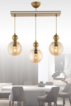 MNZ-Berru ثلاثي الزجاج القديم الكروم المزخرف الزجاج الجردي الإضاءة الحديثة 3076 - KUZEY AYDINLATMA