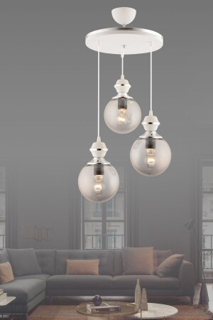 MNZ-Berru 3-piece Tray White Chrome Luxury Globe Glass شمعة عصرية 2016 - GYK LİGHT